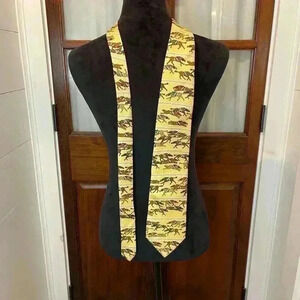 Alynn Neckwear- yellow Race Horse Yellow,Red,Gray,Blue,Brown and Tan